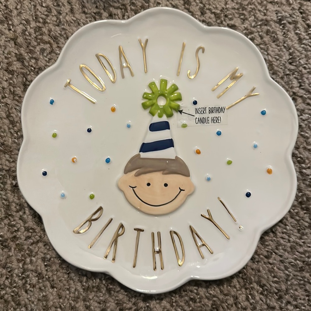 NWT MudPie first birthday plate